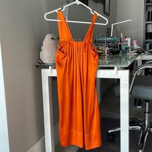 Banana republic orange dress silk